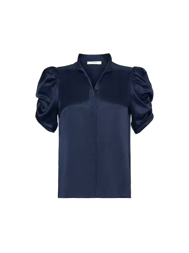 Puff Sleeve Blouse - Navy