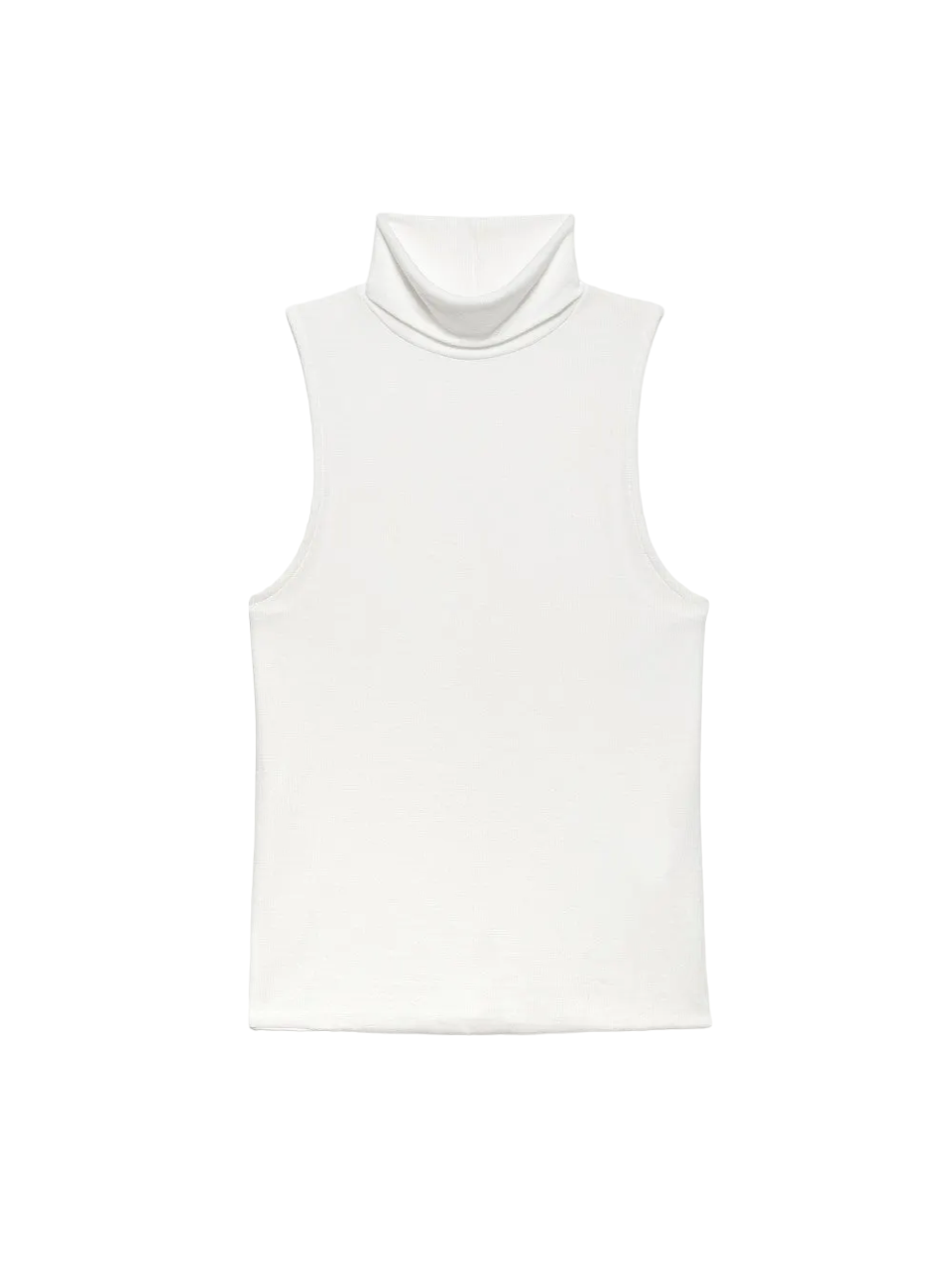 Sleeveless Turtleneck Top - White
