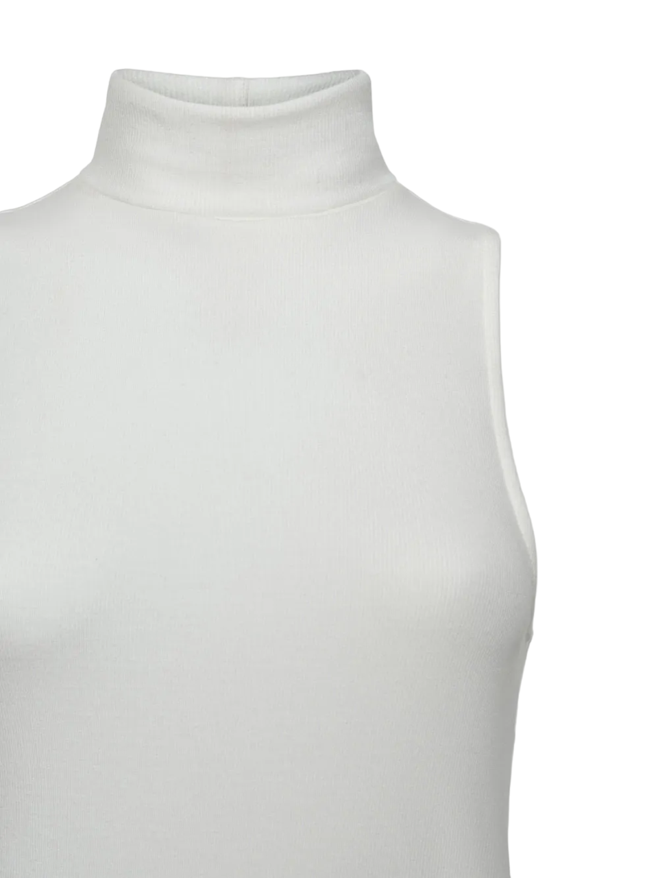 Sleeveless Turtleneck Top - White