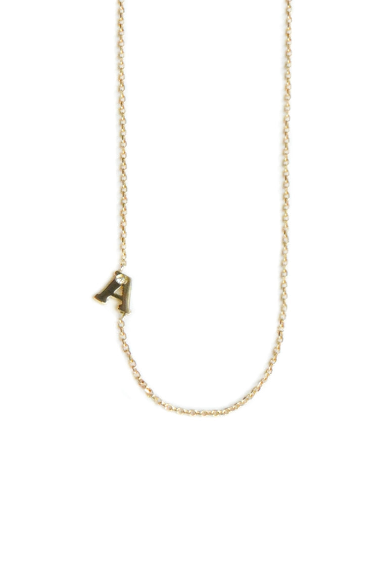 Love Letter Single Diamond Necklace - A to Z