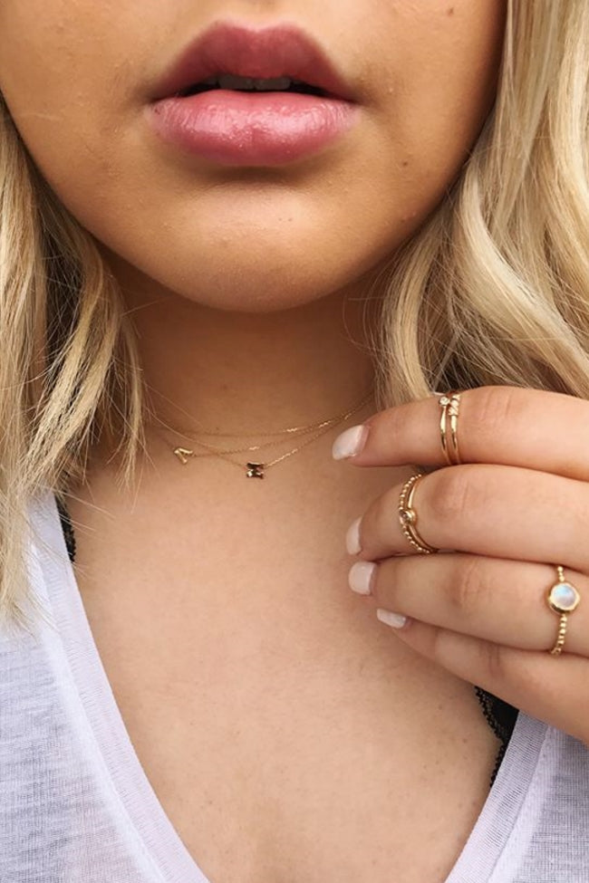 Love Letter Single Diamond Necklace - A to Z