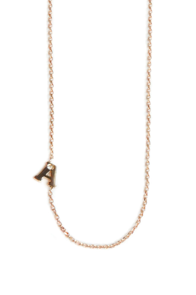 Love Letter Single Diamond Necklace - A to Z