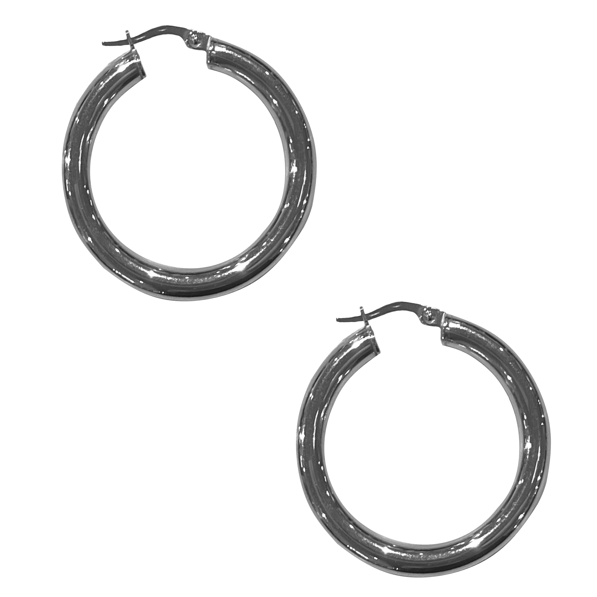 10K White Gold Hoops