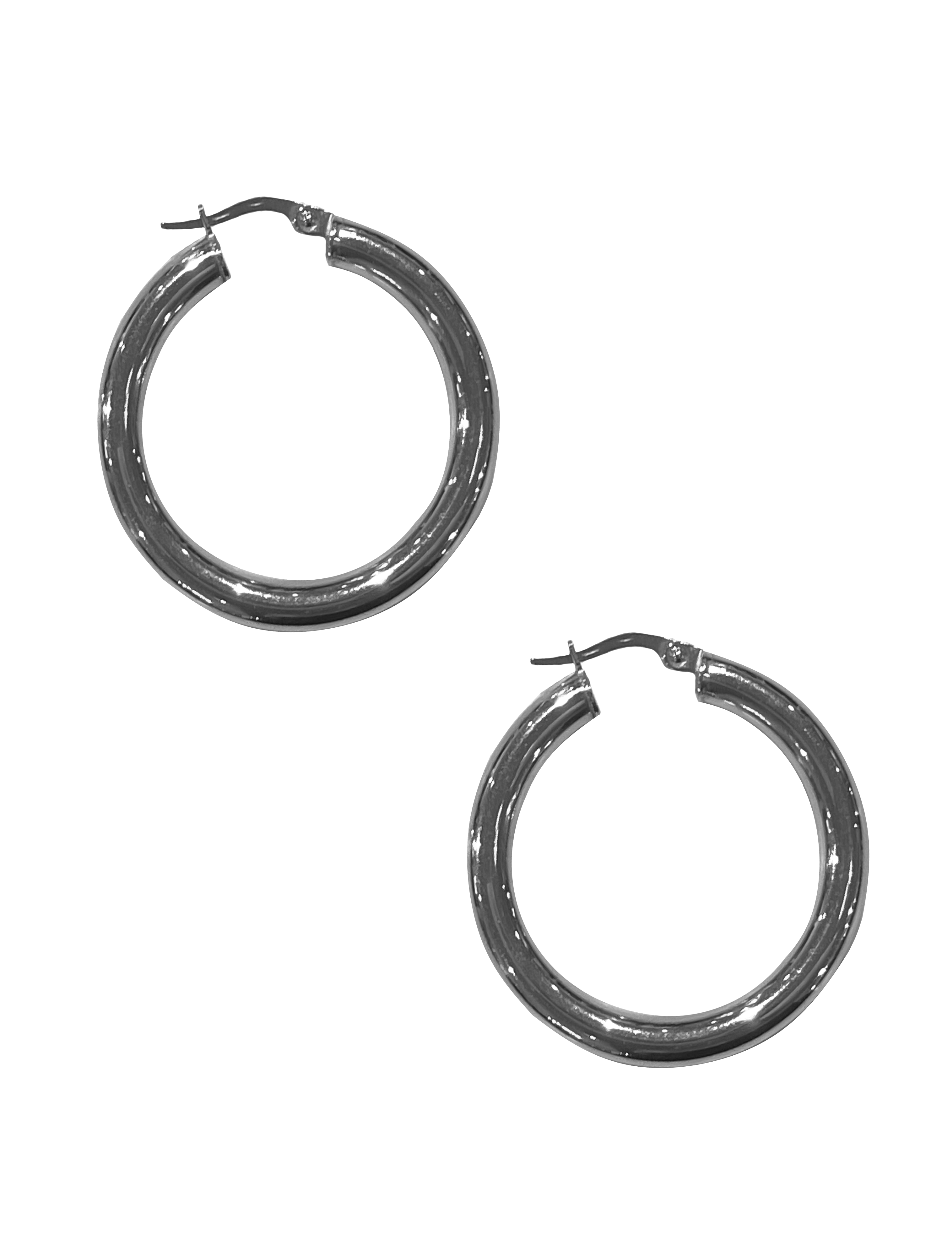 10K White Gold Hoops