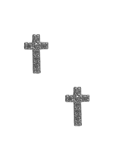 Cross Stud - Silver