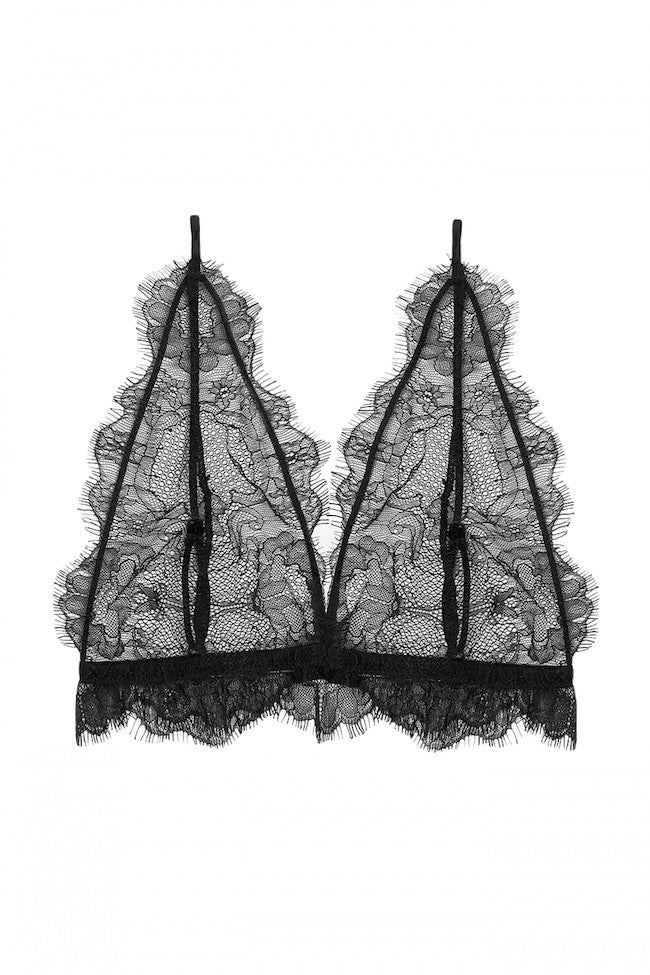 Delicate Lace Bra - Black