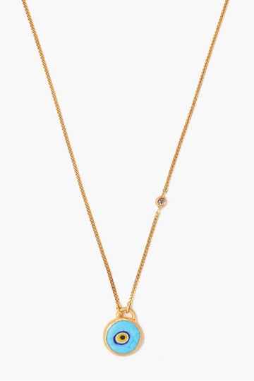 Evil Eye Necklace With Champagne Diamond