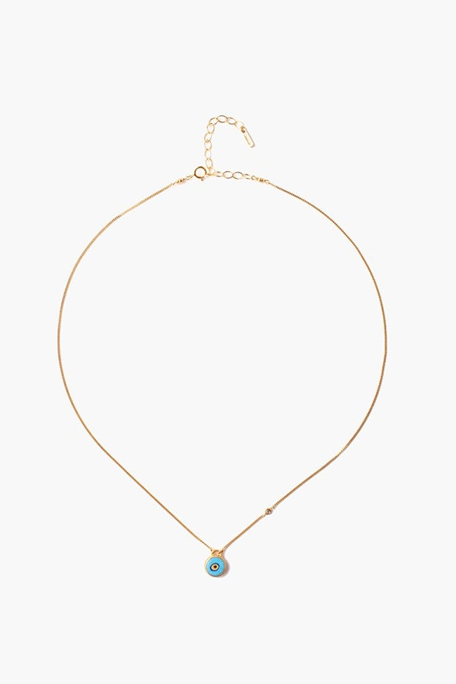 Evil Eye Necklace With Champagne Diamond