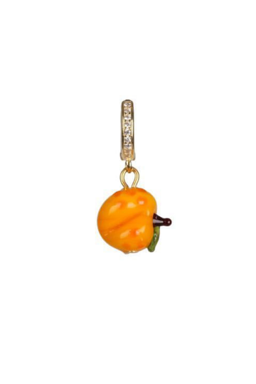 Fruit Glass Charm Earring - Peach