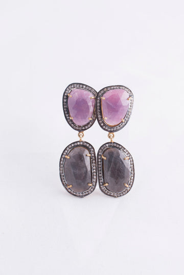 Raw Sapphire Earrings