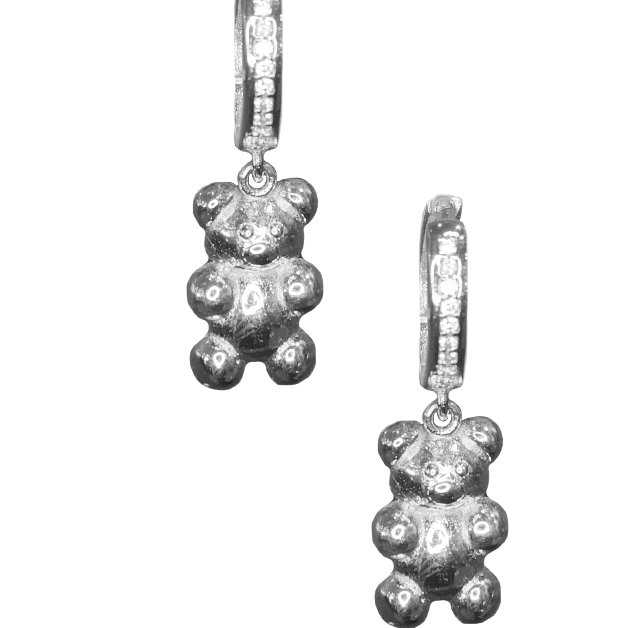 Gummy Bear Hoops/Charms - Silver