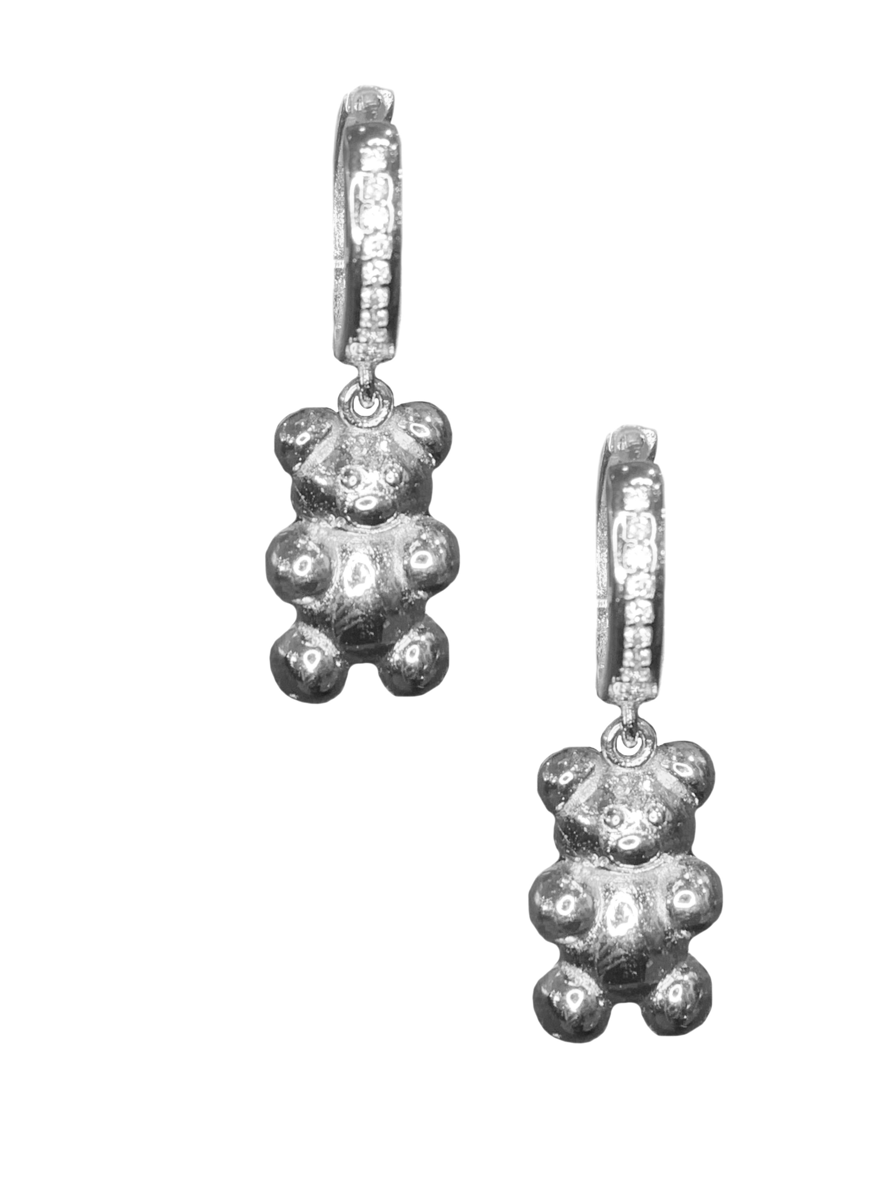 Gummy Bear Hoops/Charms - Silver