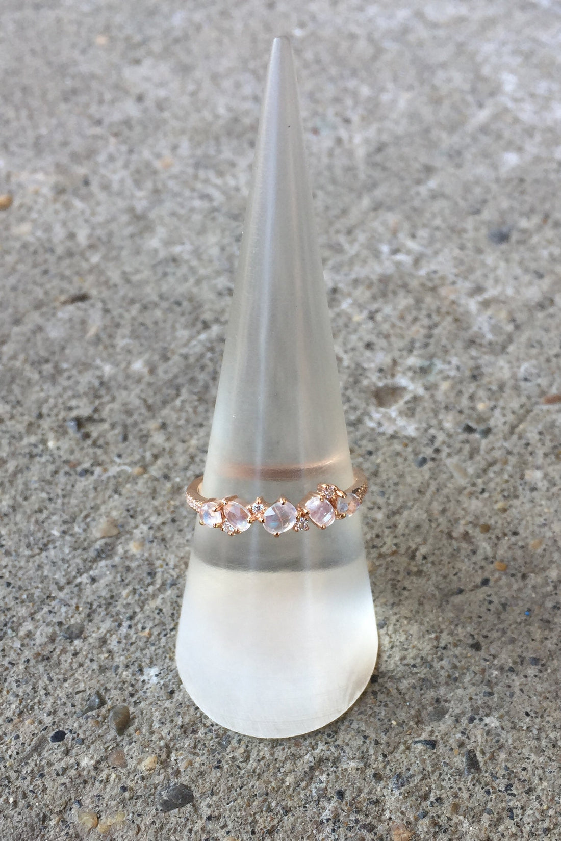 Rosecut Moonstone Ring